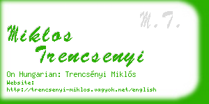 miklos trencsenyi business card