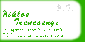 miklos trencsenyi business card